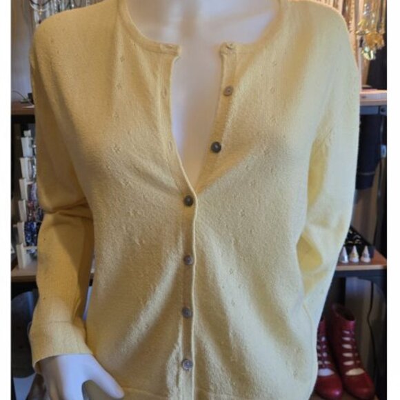 Yellow knit cardigan large - Picture 1 of 8